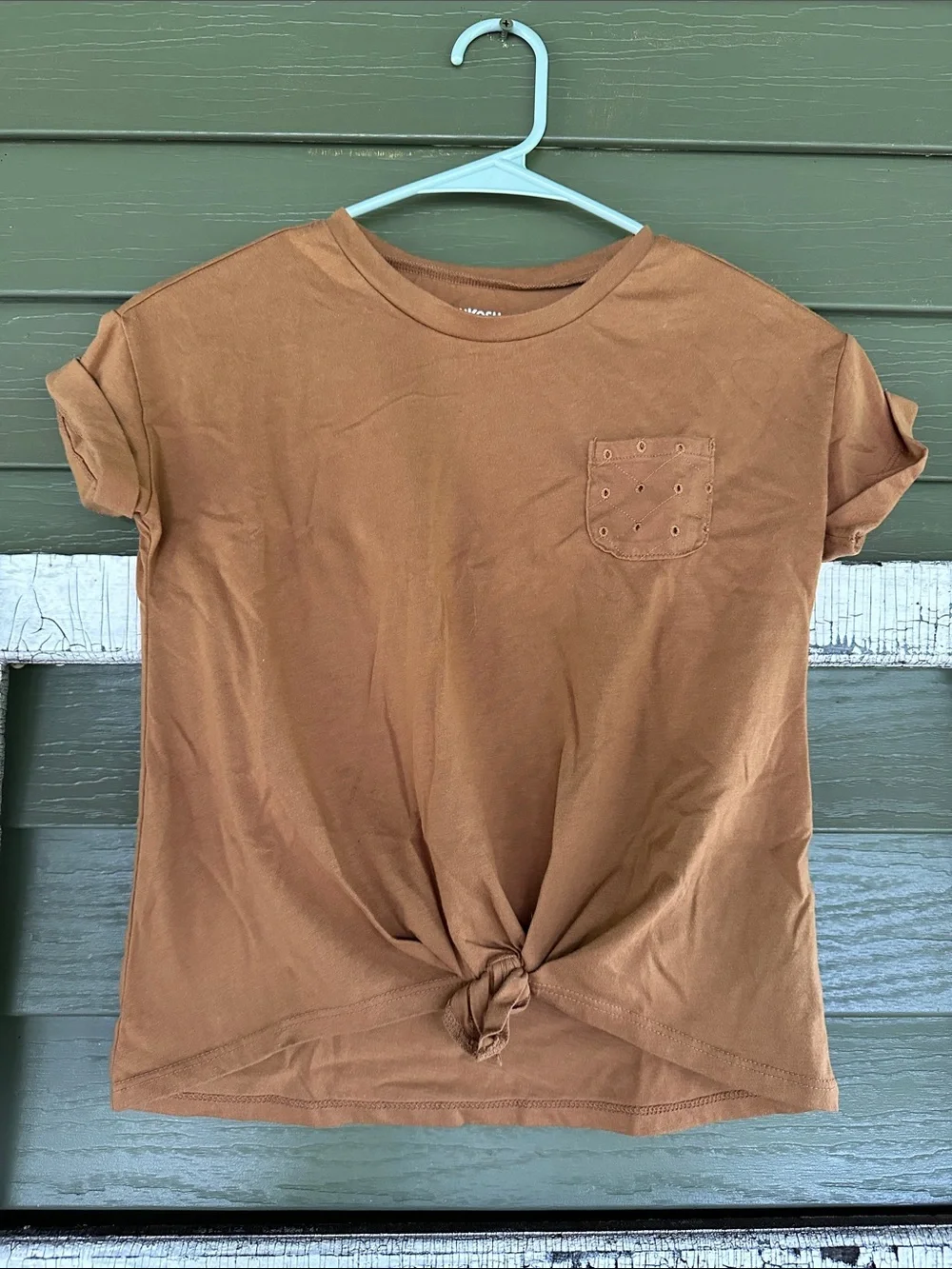 OshKosh B'gosh Girls' Knot-Front Tee in Brown